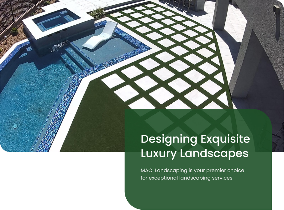 A brochure cover with a pool and a patio.
